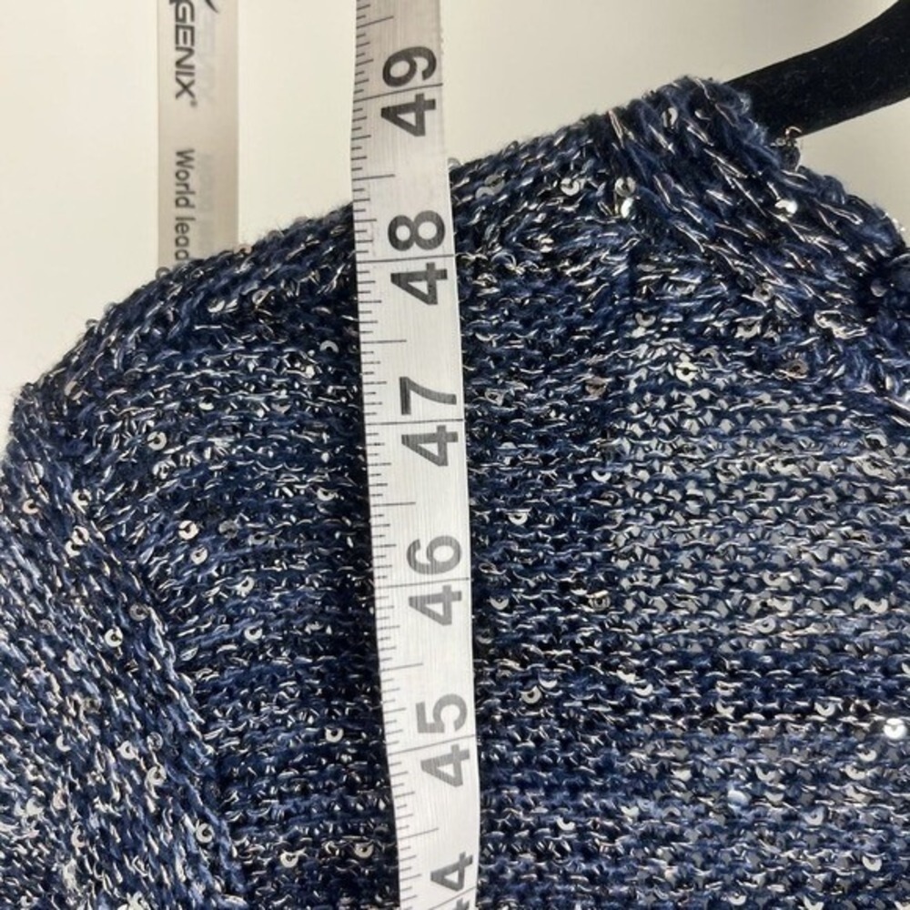 White House Black Market Navy Sequin Long Cardigan - Picture 5 of 14